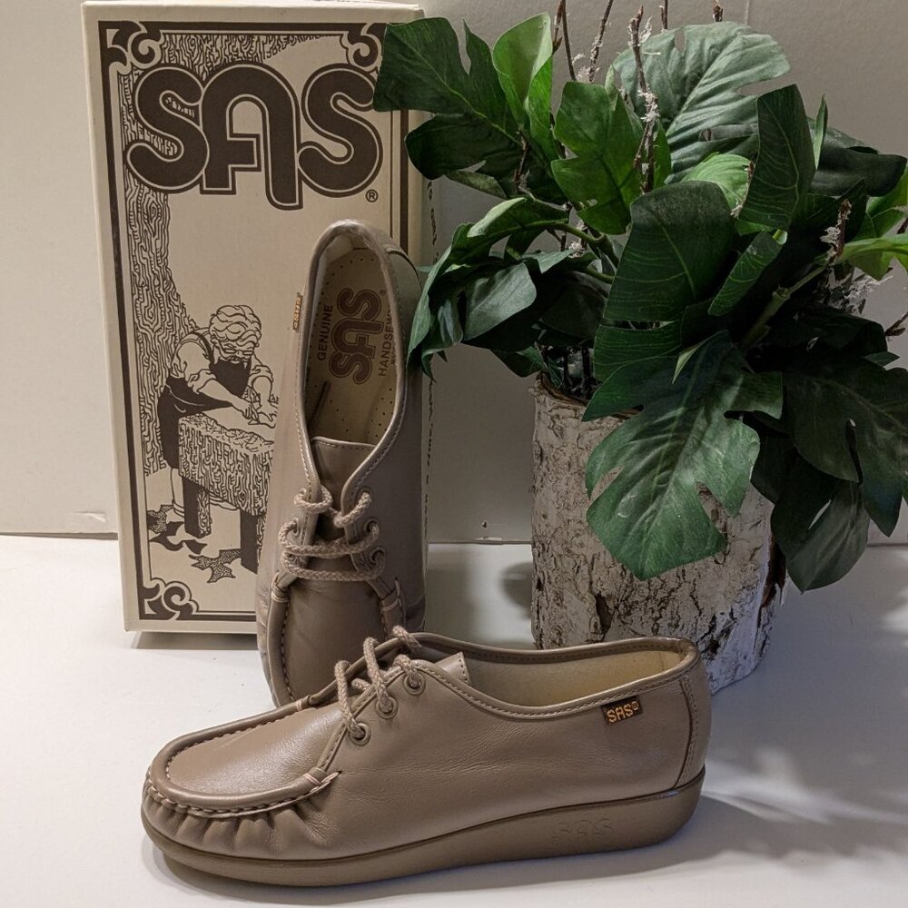 SAS 5 1/2M Siesta Mocha Leather Lace Up Comfort Walking Shoes NEW Made in USA